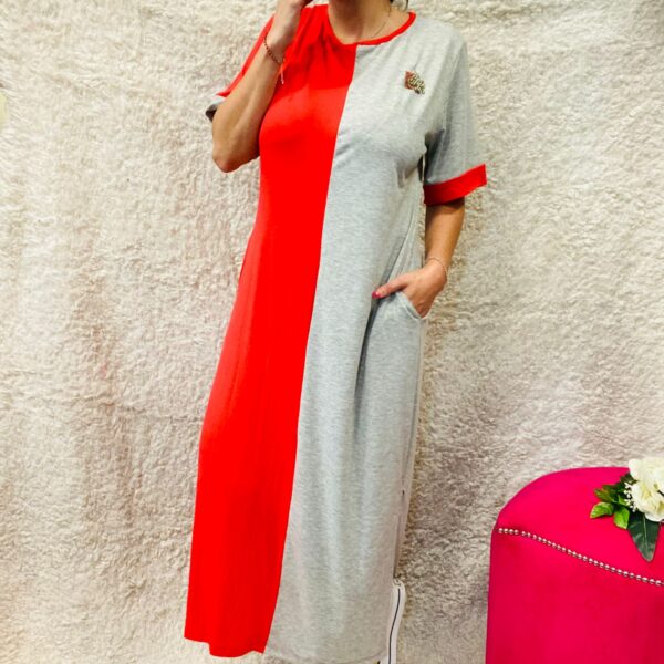 Vestido Denver gris/rojo PRENDA UNICA - Image 6