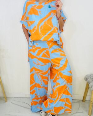 Panta Nepal Naranja/Celeste