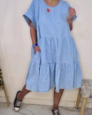 Vestido Cascada Jean Claro