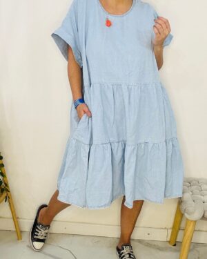 Vestido Cascada Jean Claro