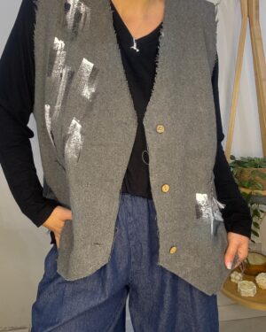 Chaleco Horizonte Pintado Gris •DESING•