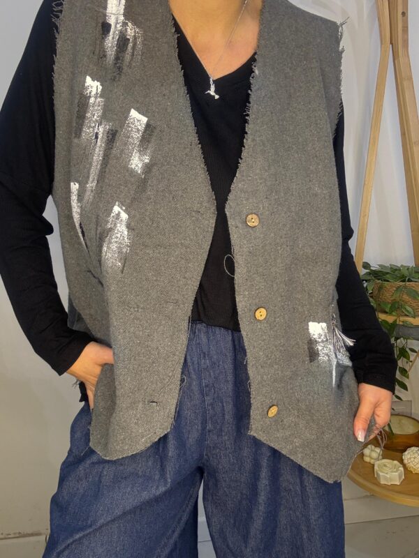 Chaleco Horizonte Pintado Gris •DESING•